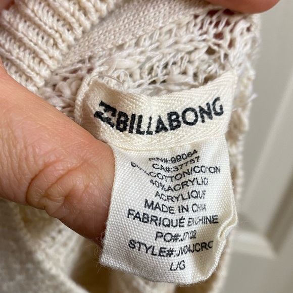Billabong Cross My Heart Sleeveless Sweater Size Large - Picture 7 of 9
